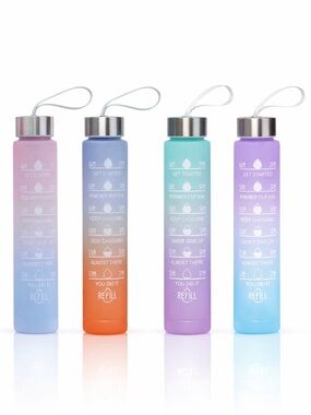 🌸☀️ Gradient Motivational Water Bottle | 280ml Wellness Gift 🎀